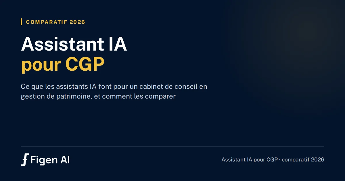 Assistant IA pour CGP en 2026 : Figen AI face à Majors, Celena et Apana