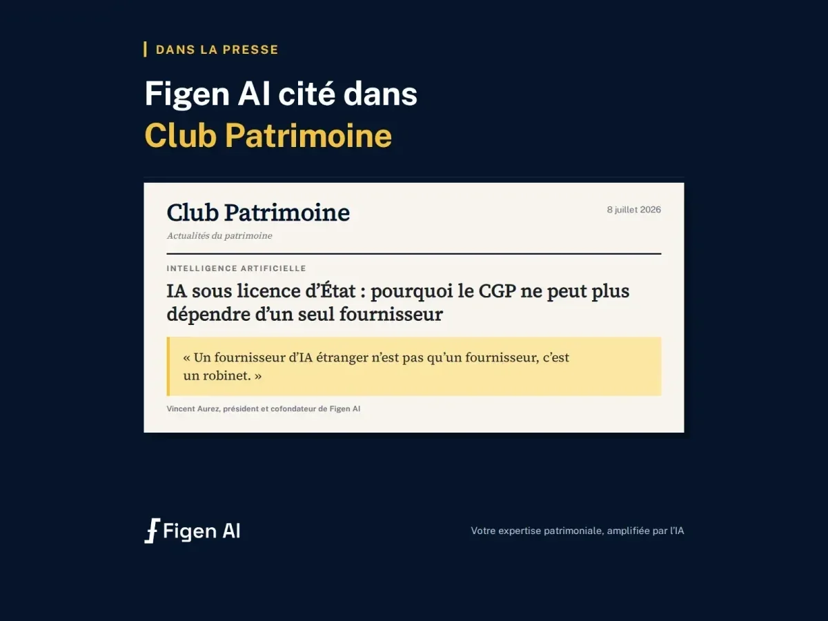 Figen AI dans Club Patrimoine : 82 % des CGP jugent l'IA incontournable, 27 % s'en servent