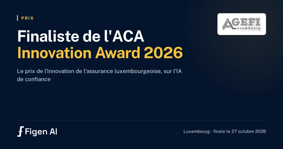 Figen AI finaliste de l’ACA Innovation Award 2026 à Luxembourg