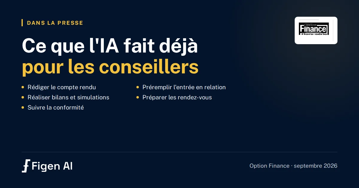 Ce que l’IA fait déjà pour les conseillers : Figen AI dans Option Finance