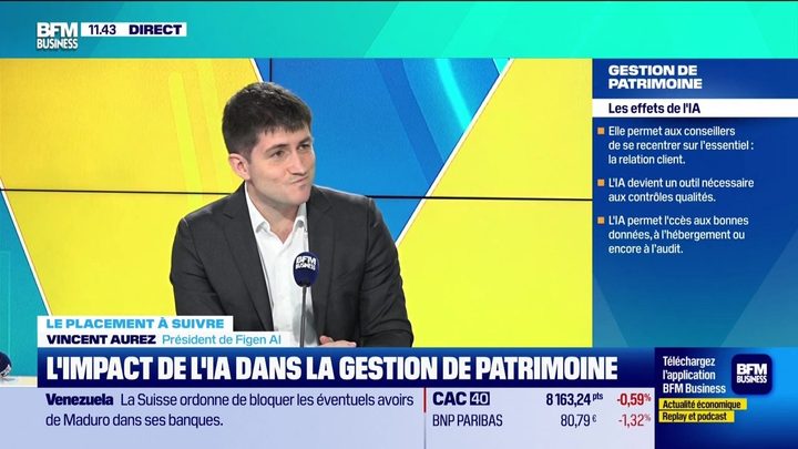Vincent Aurez, président de Figen AI, sur le plateau de Tout pour investir, BFM Business, 6 janvier 2026
